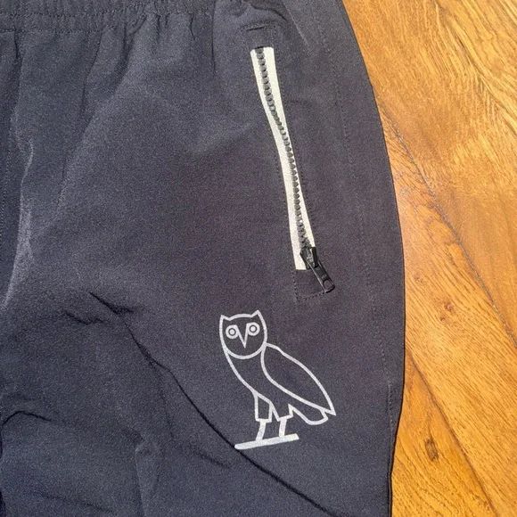 OVO Black Sweatpants with Owl Emblem S